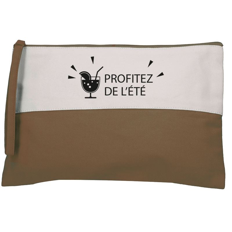 Trousse coton GAYA naturel/chocolat
