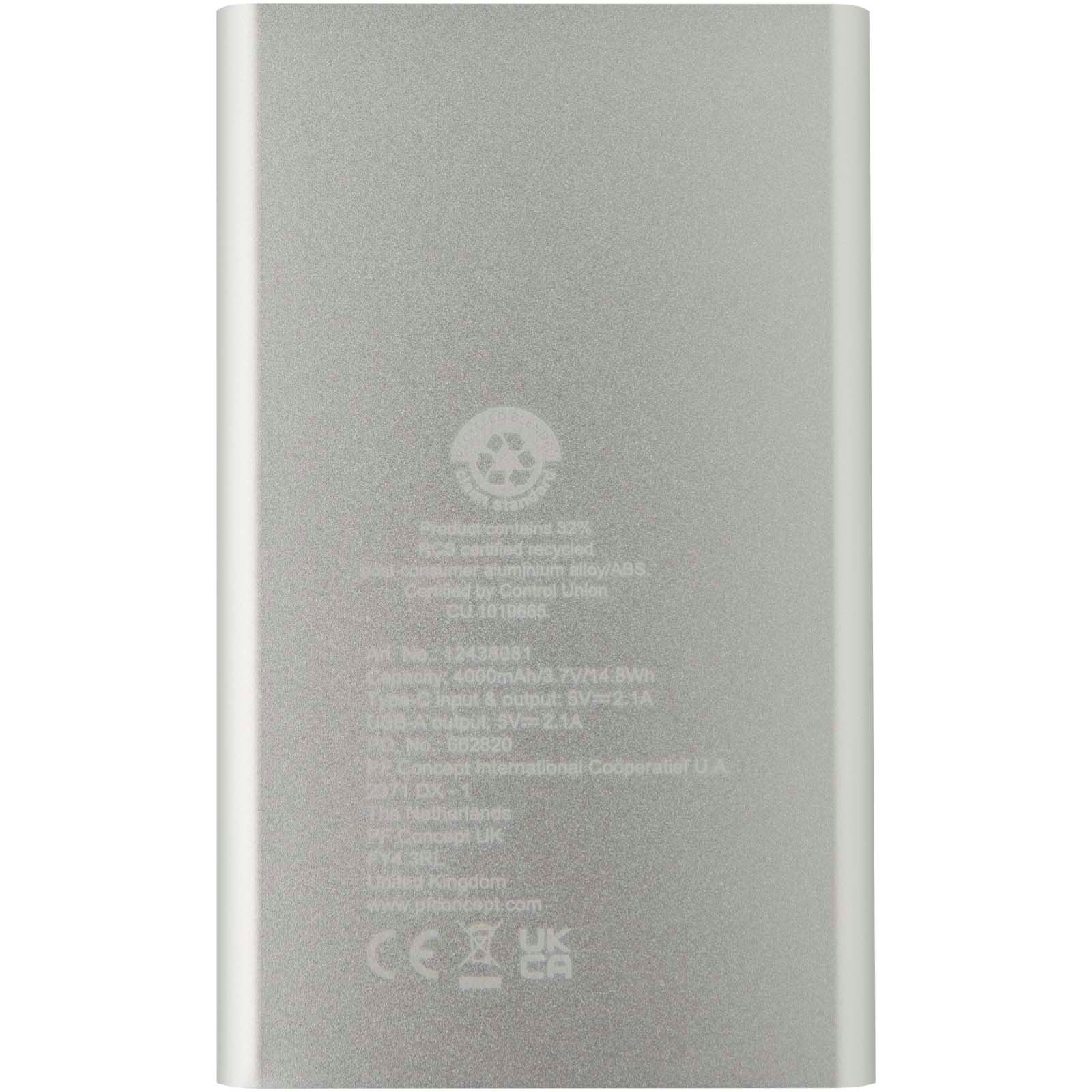 Batterie de secours en aluminium Pep de type-C de 4 000 mAh 20