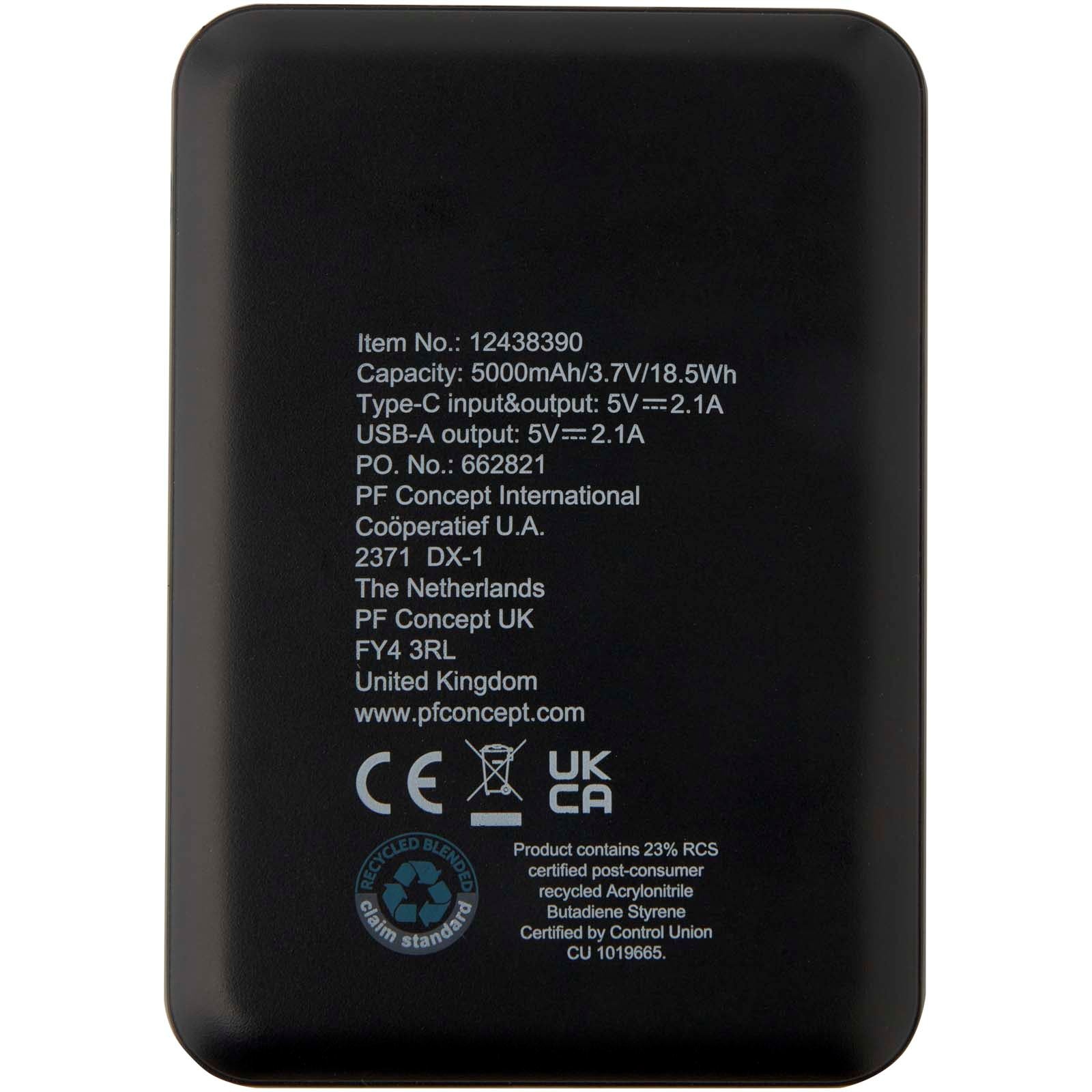 Batterie de secours en plastique recyclé Asama type-C de 5 000 mAh 17