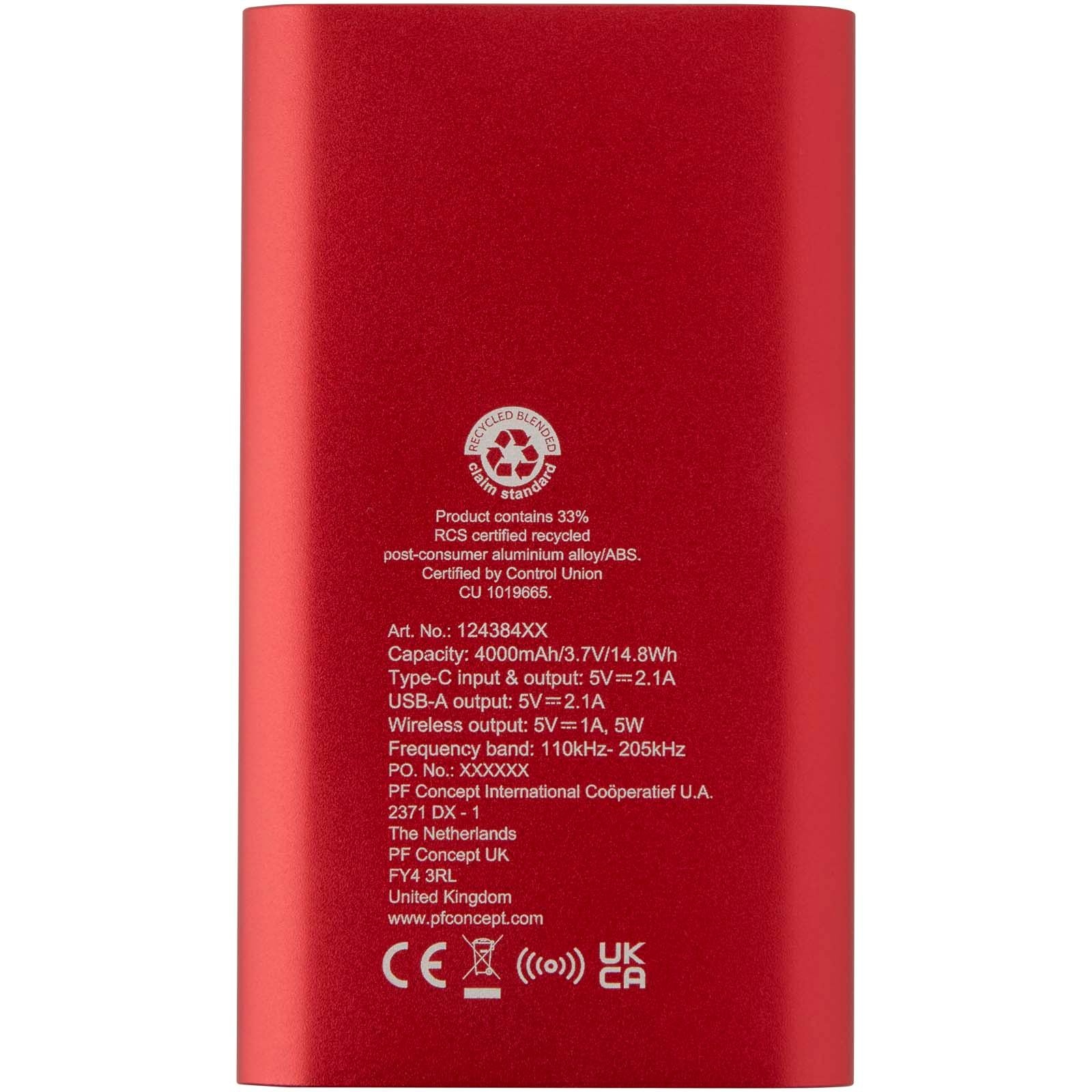 Batterie de secours sans fil en aluminium recyclé Juice type-C de 4 000 mAh 15