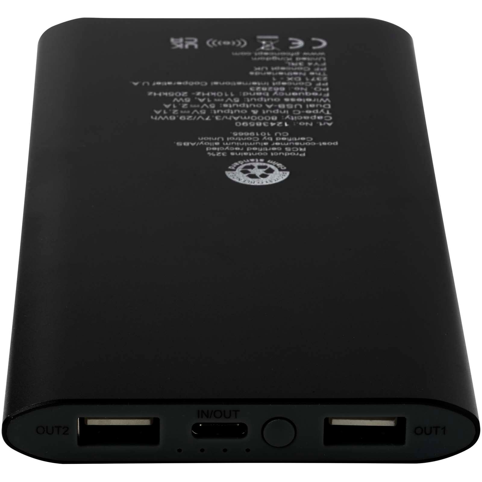 Batterie de secours sans fil en aluminium recyclé Juice type-C de 8 000 mAh 18