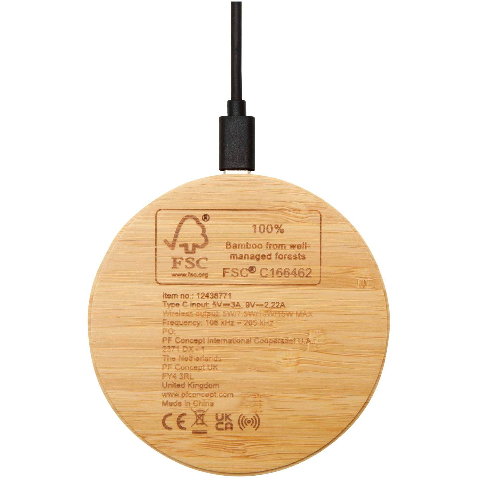 Tapis de charge sans fil en bambou Essence de 15 W 5
