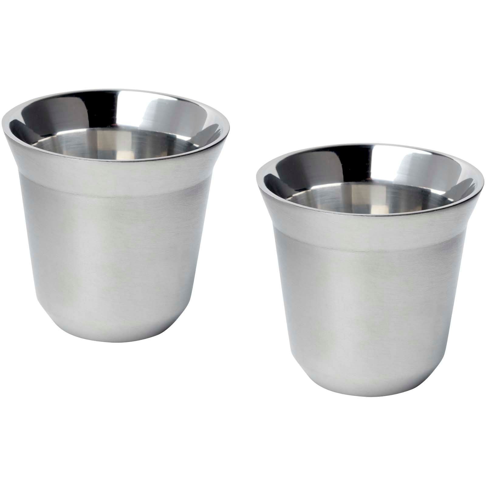 Ensemble de tasses à espresso en acier inoxydable Duo de 80 ml certifié RCS 9