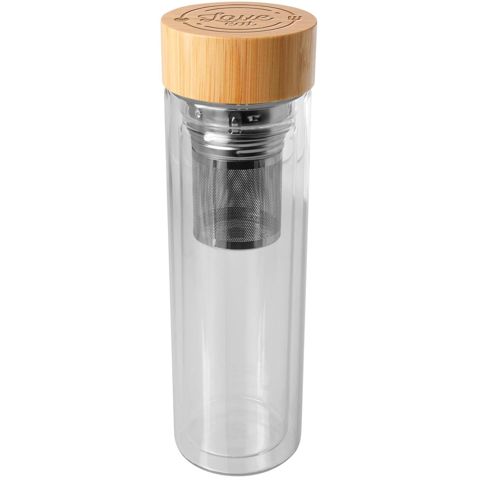 Bouteille à infusion Bailey en verre borosilicate de 400 ml avec couvercle en bambou 4