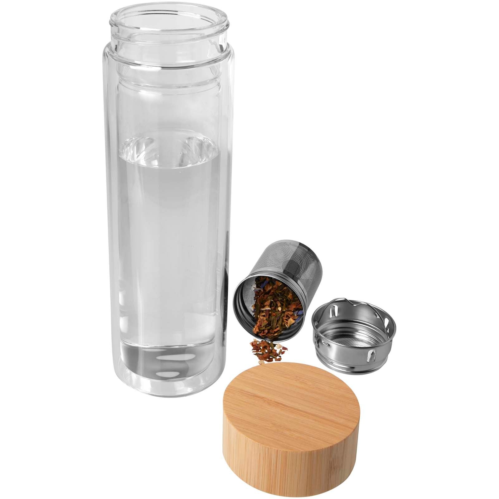 Bouteille à infusion Bailey en verre borosilicate de 400 ml avec couvercle en bambou 6