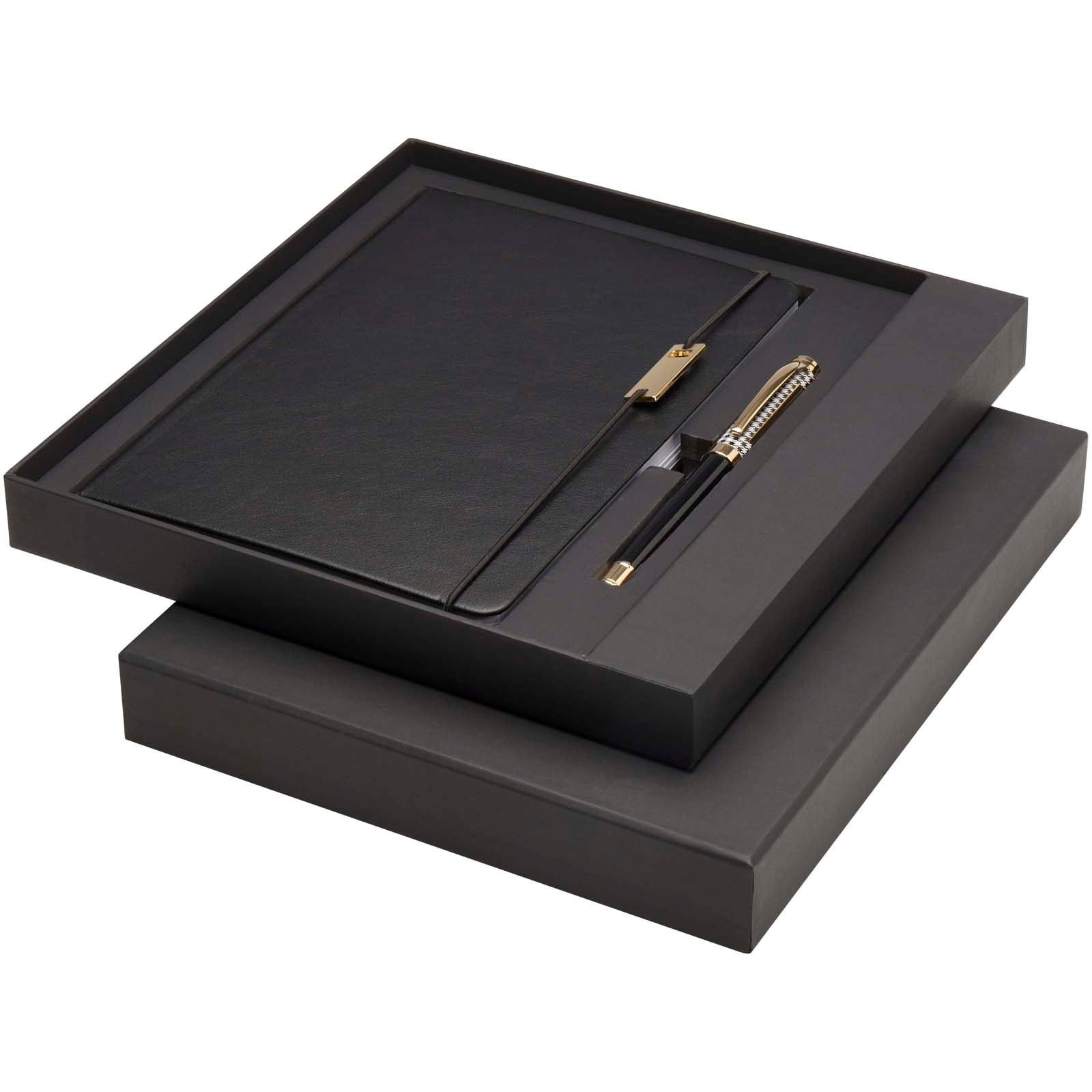 Ensemble Legato comprenant carnet A5, stylo bille et stylo roller (encre bleue)
