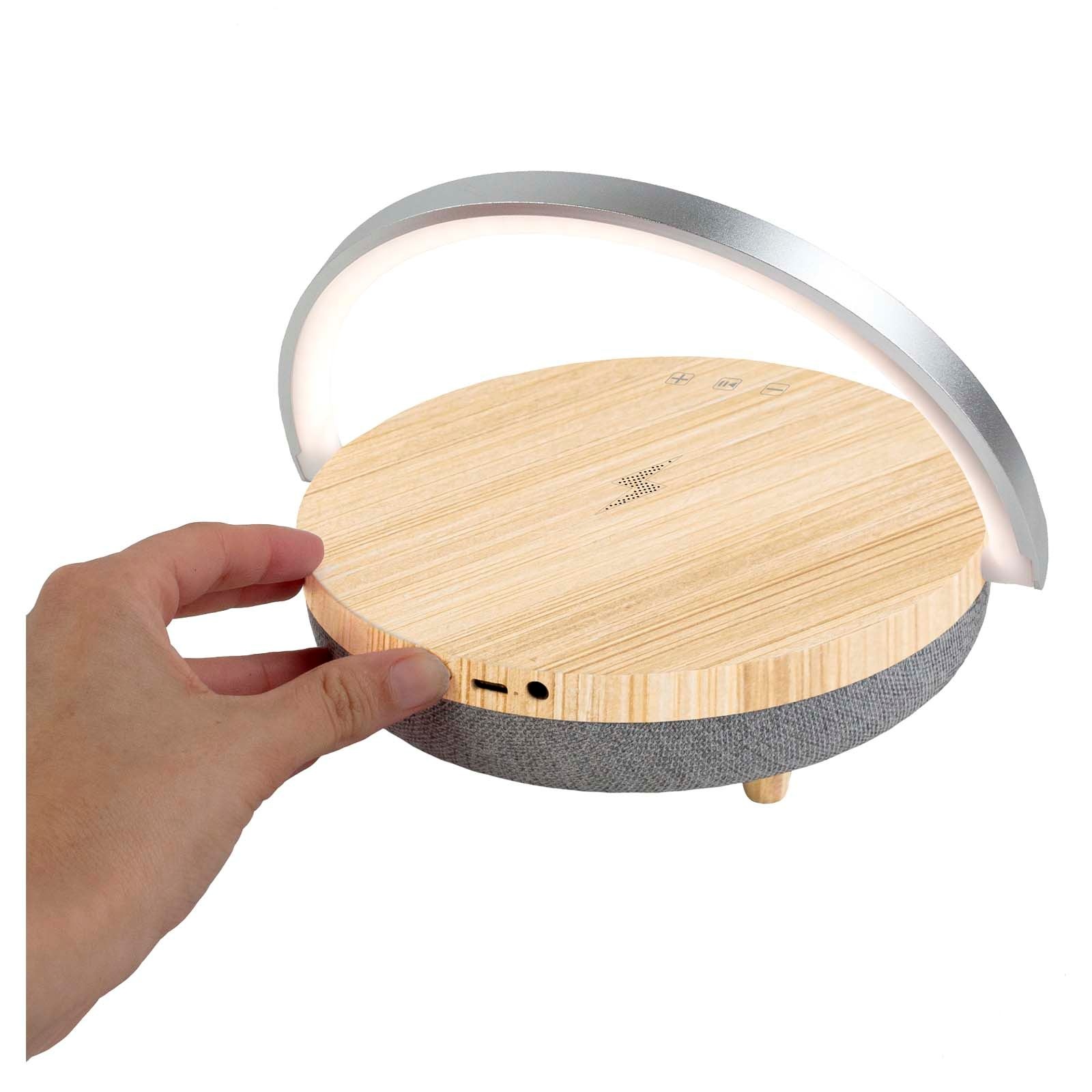 Enceinte Bluetooth® 4-en-1 Prixton de 10 W avec lumière LED et station de charge sans fil 9