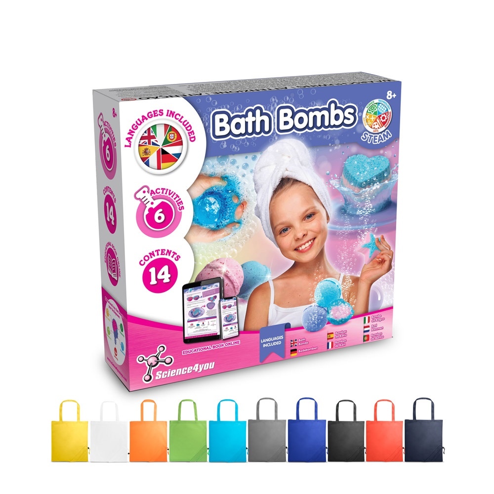 Bath Bombs Kit V. Jouet éducatif livré avec un sac cadeau pliable en 190T
