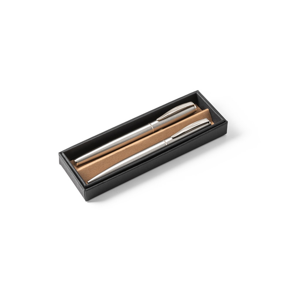 ELLA. Set de stylos à bille et rollers avec corps avec clip en acier inoxydable (53% rSS) 2