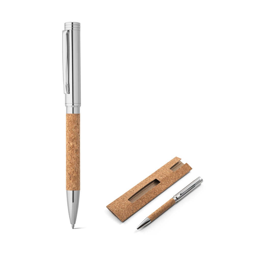 CORKO. Stylo à bille en liège et métal avec mécanisme twist