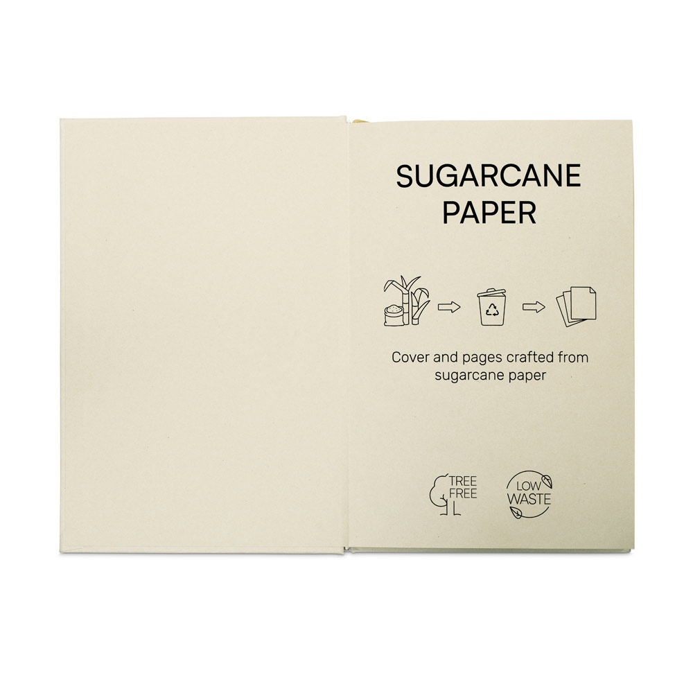 DICKINSON. Cahier A5 à couverture rigide en papier de canne à sucre (80 % canne à sucre) avec pages lignées 7