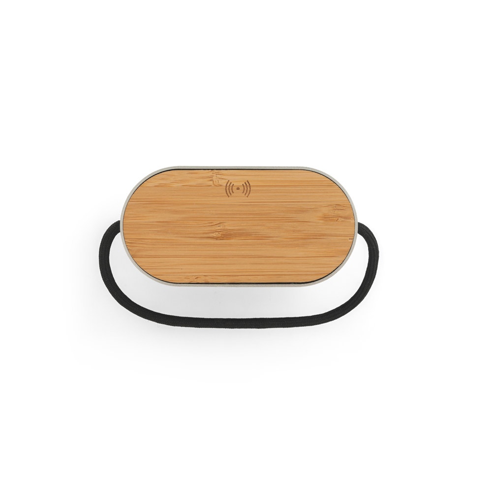 GUETTA. Enceinte portable de 5 W avec chargeur sans fil ultra-rapide de 15 W et autonomie de 2 h en bambou et PET recyclé (100 % rPET) 3