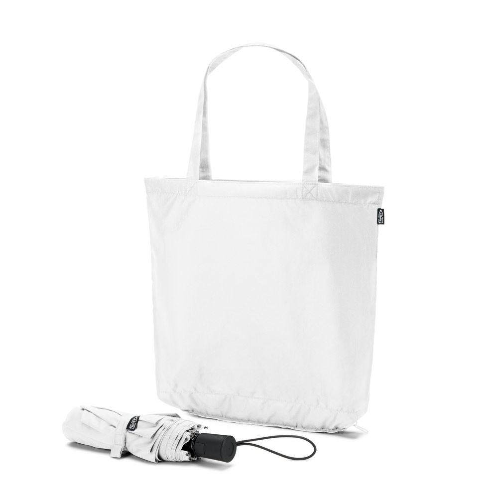 SKYLAR. Parapluie 2 en 1 avec sac shopping en polyester recyclé inclus 4