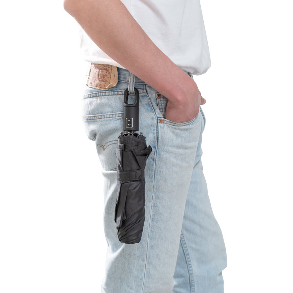 GUSTAVO. Parapluie pongé 190T polyester recyclé (100% rPET) avec ouverture et fermeture automatiques 6