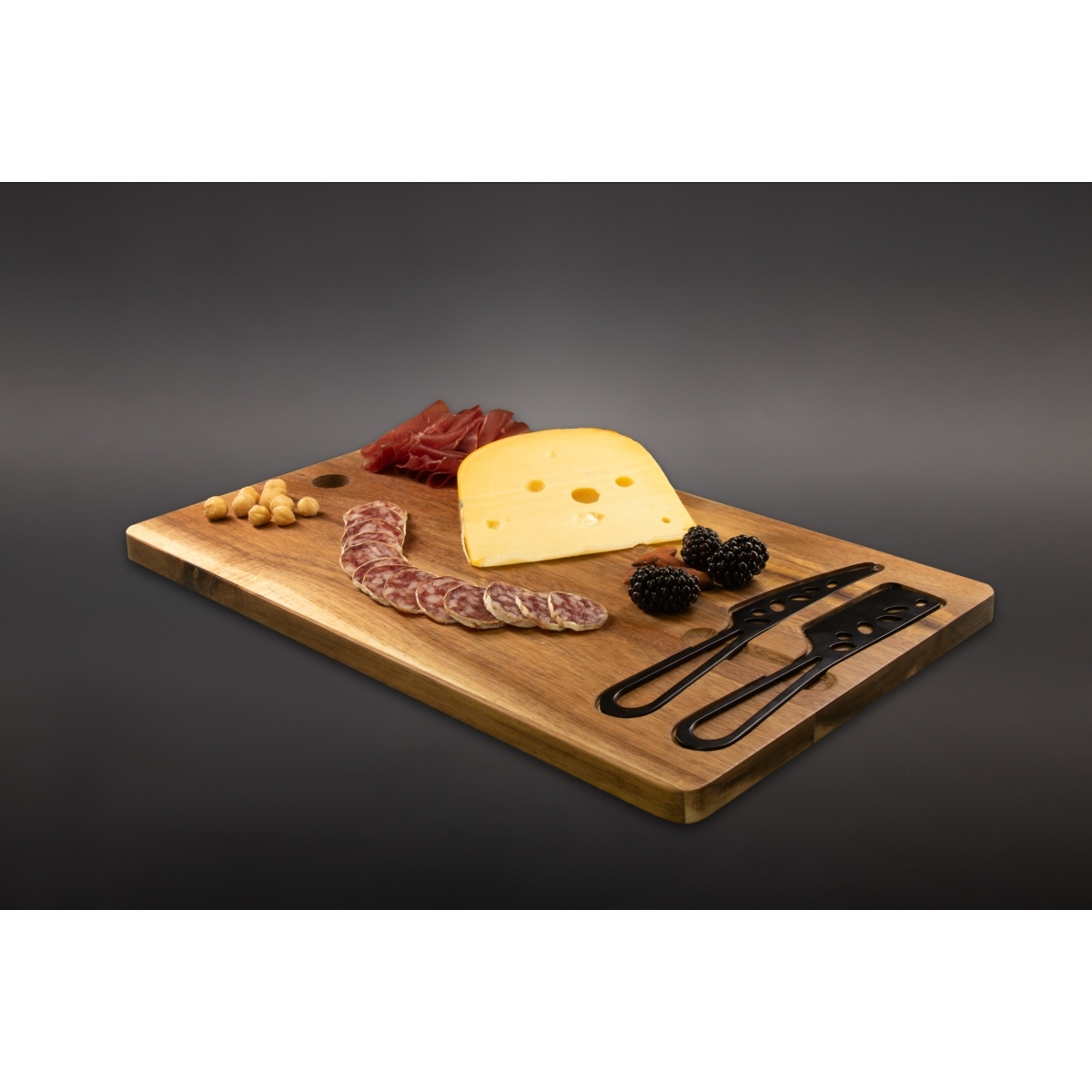 Set de planche et couteaux à fromage FSC 100% acacia (Stock) 4