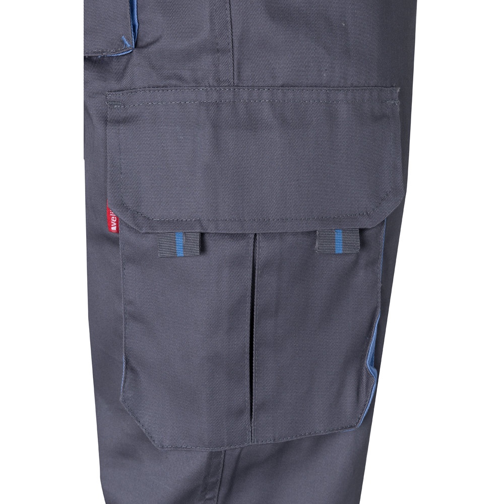 VL HYPNOS. Pantalon sergé, bicolore, multipoches (200g/m²), en coton (35%) et polyester (65%) 54