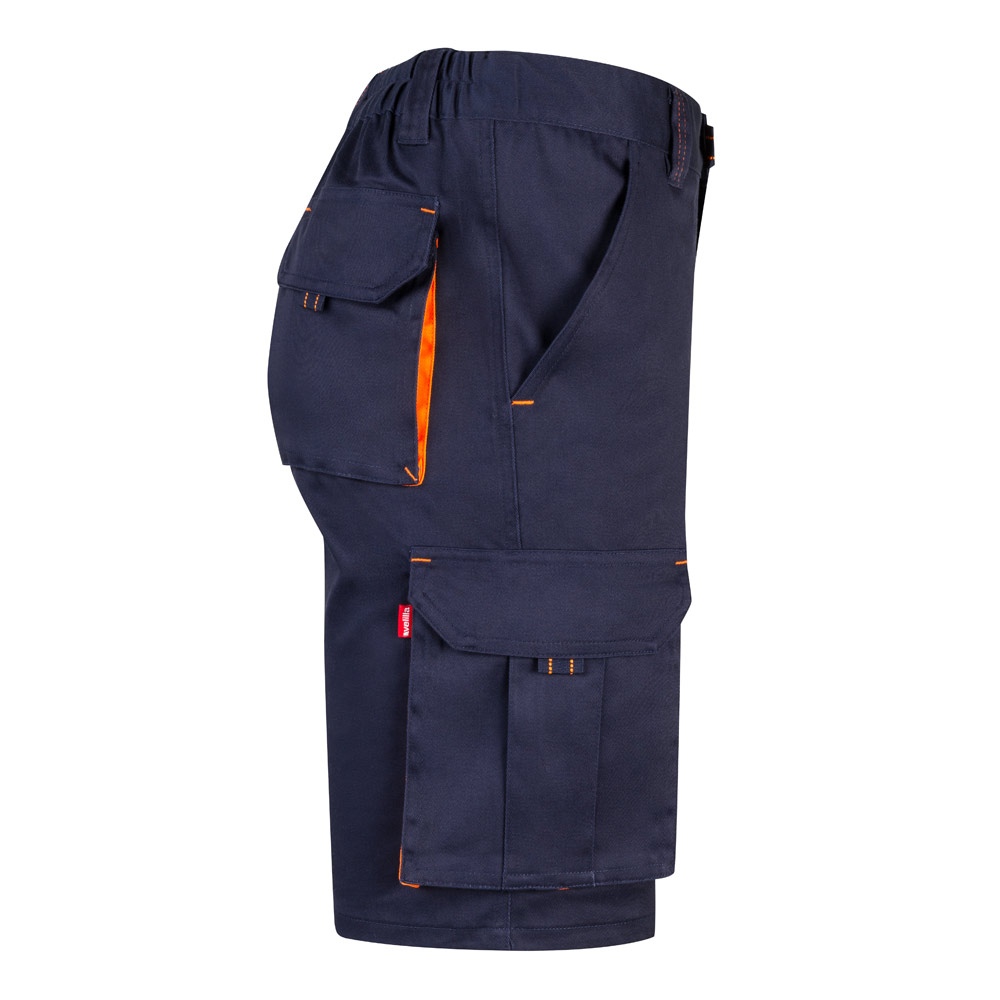 VL HEMERA. Bermuda stretch bicolore, multipoches (240g/m²), en coton (46%), EME (38%) et polyester (16%) 30