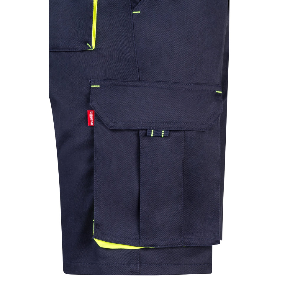 VL HEMERA. Bermuda stretch bicolore, multipoches (240g/m²), en coton (46%), EME (38%) et polyester (16%) 16