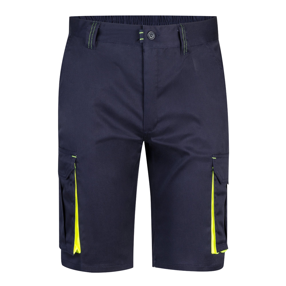 VL HEMERA. Bermuda stretch bicolore, multipoches (240g/m²), en coton (46%), EME (38%) et polyester (16%) 3