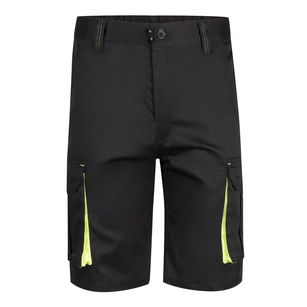 VL HEMERA. Bermuda stretch bicolore, multipoches (240g/m²), en coton (46%), EME (38%) et polyester (16%) 2