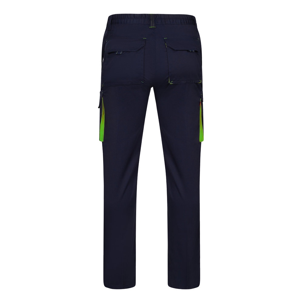 VL FIDES. Pantalon stretch bicolore, multipoches (240g/m²), en coton (46%), EME (38%) et polyester (16%) 52