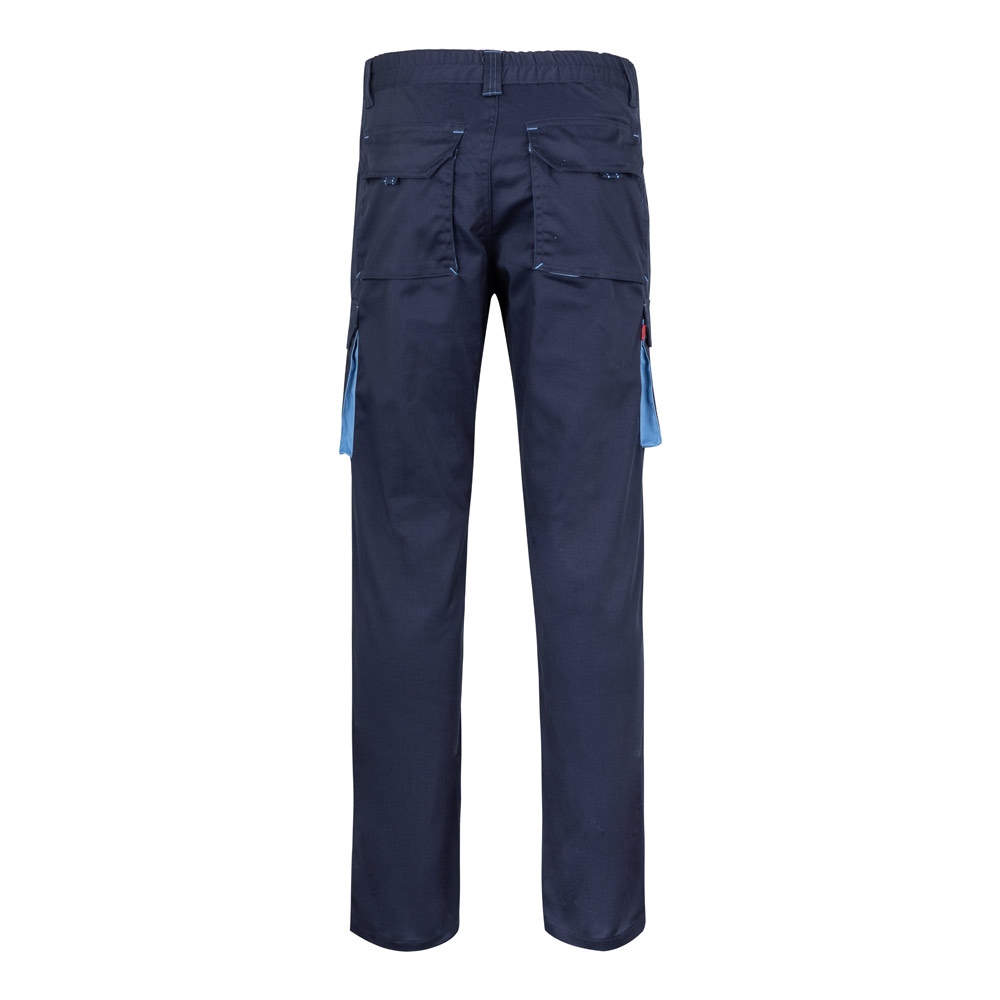 VL FIDES. Pantalon stretch bicolore, multipoches (240g/m²), en coton (46%), EME (38%) et polyester (16%) 64