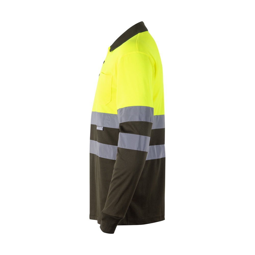 VL VULCAN. Polo bicolore (160g/m²) à manches longues, en polyester (100%) 41