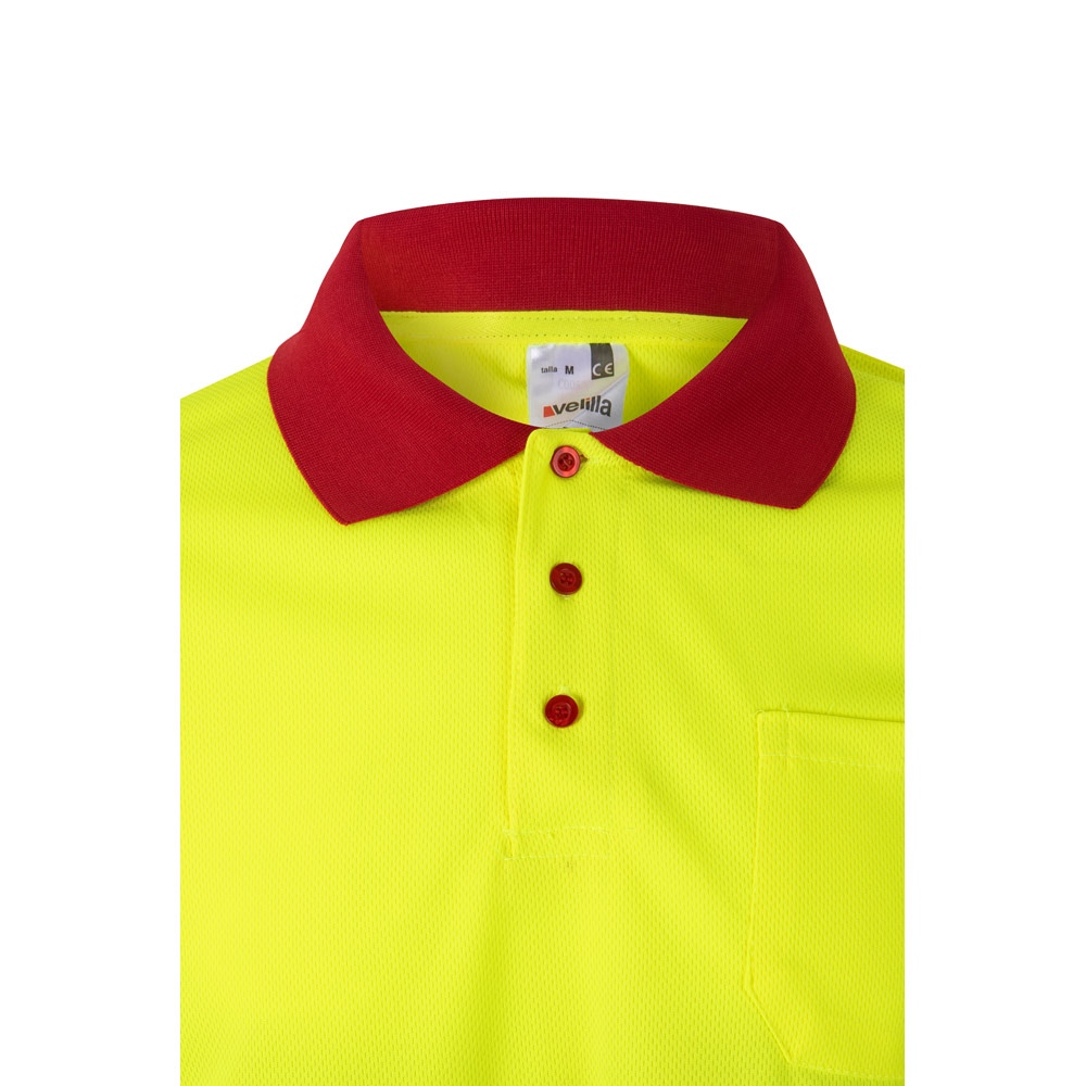 VL VULCAN LARGE. Polo bicolore (160g/m²) à manches longues, en polyester (100%) 21