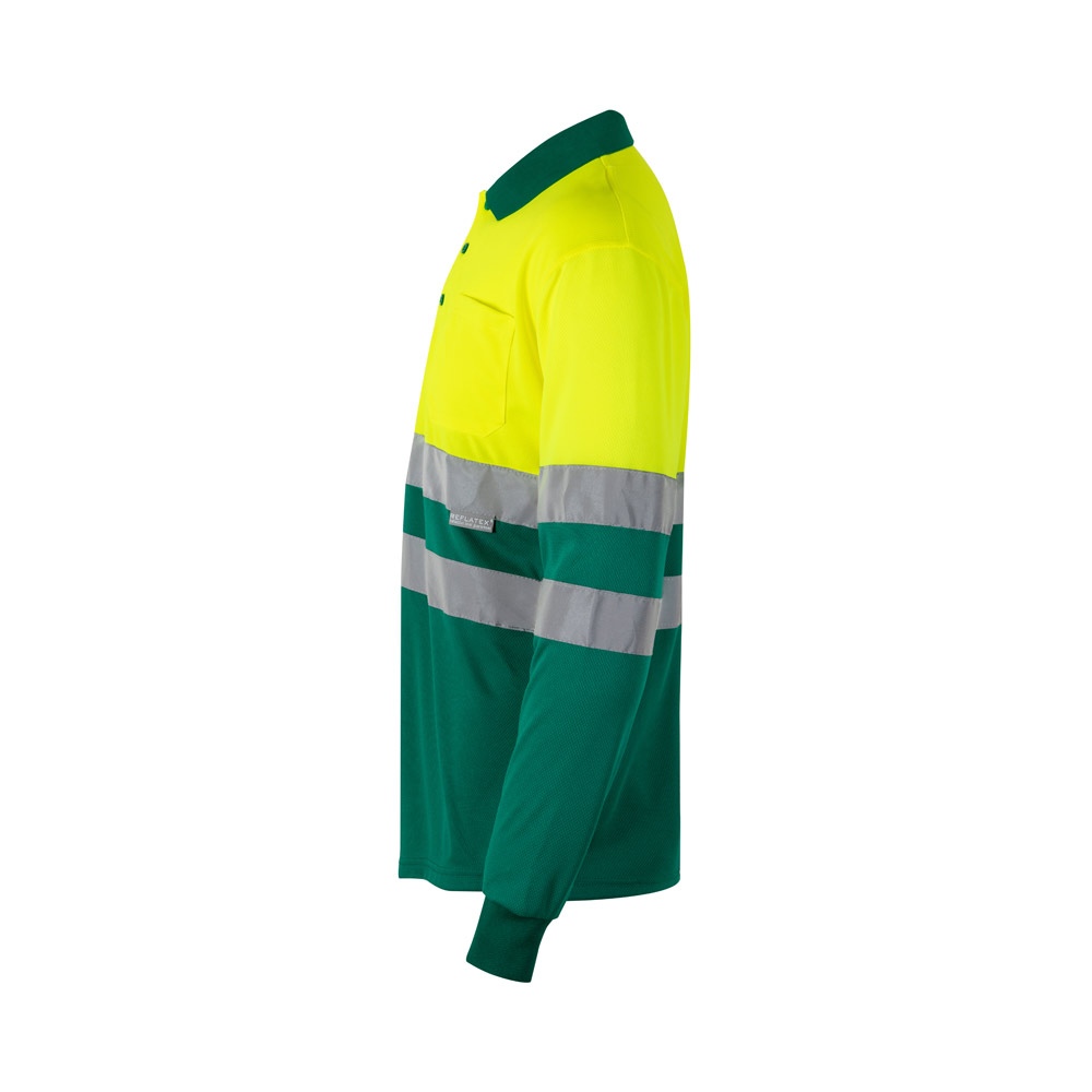 VL VULCAN LARGE. Polo bicolore (160g/m²) à manches longues, en polyester (100%) 28