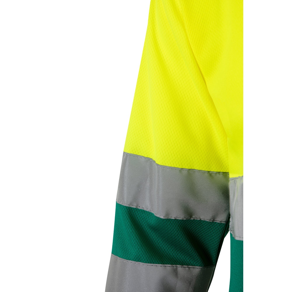 VL VULCAN LARGE. Polo bicolore (160g/m²) à manches longues, en polyester (100%) 30