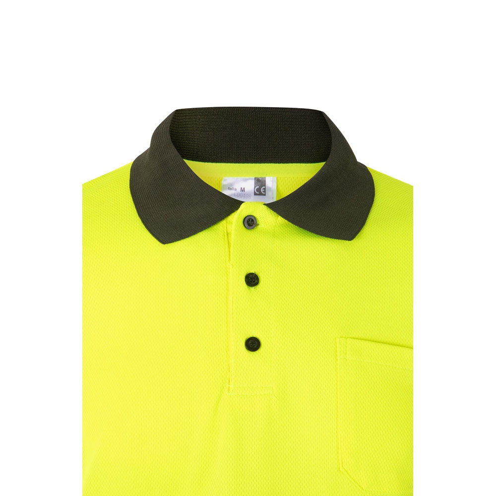 VL VULCAN LARGE. Polo bicolore (160g/m²) à manches longues, en polyester (100%) 41