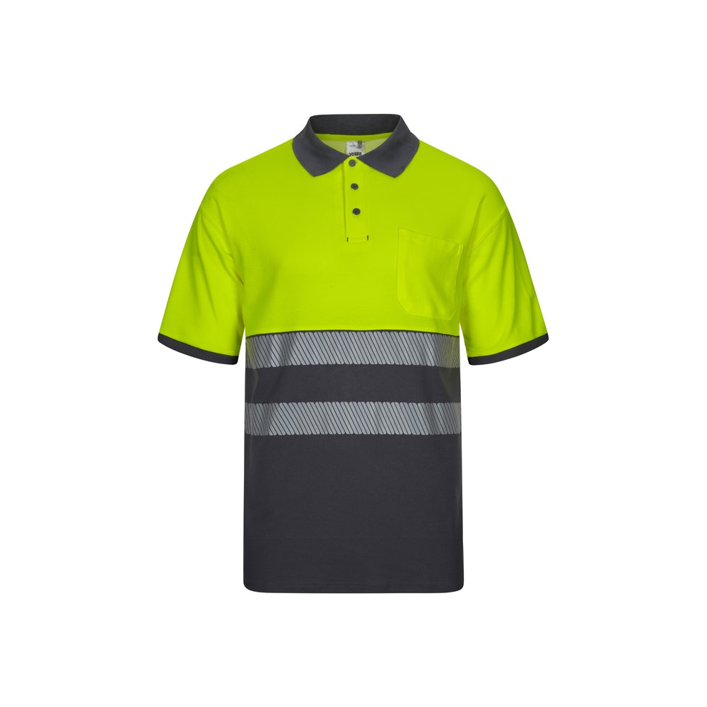 VL ACHELOUS. Polo piqué bicolore (150g/m²) à manches courtes, en coton (55%) et polyester (45%) 3