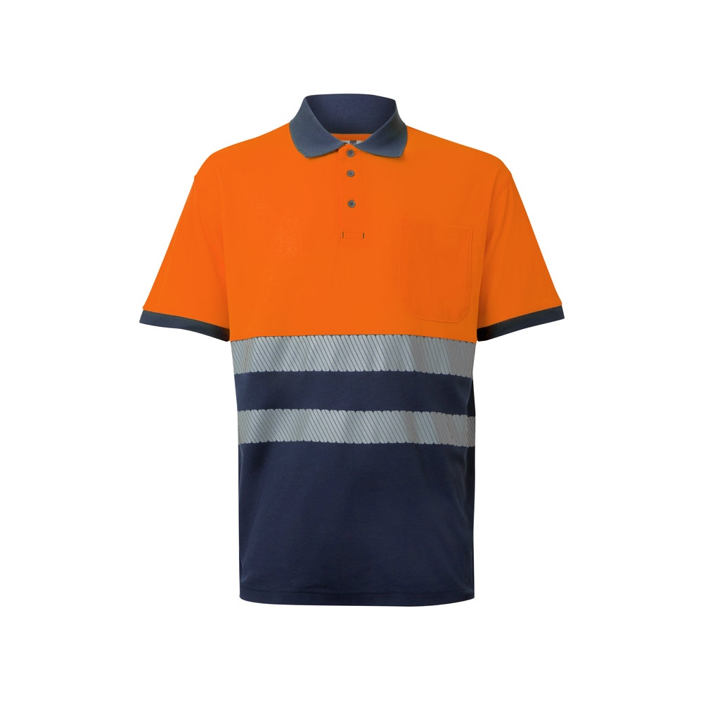 VL ACHELOUS. Polo piqué bicolore (150g/m²) à manches courtes, en coton (55%) et polyester (45%) 5