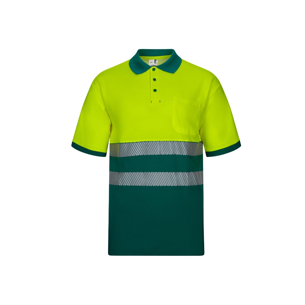 VL ACHELOUS. Polo piqué bicolore (150g/m²) à manches courtes, en coton (55%) et polyester (45%) 4