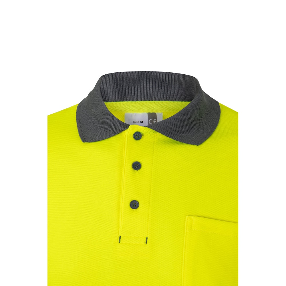 VL PLUTO. Polo piqué bicolore (150g/m²) à manches longues, en coton (55%) et polyester (45%) 13
