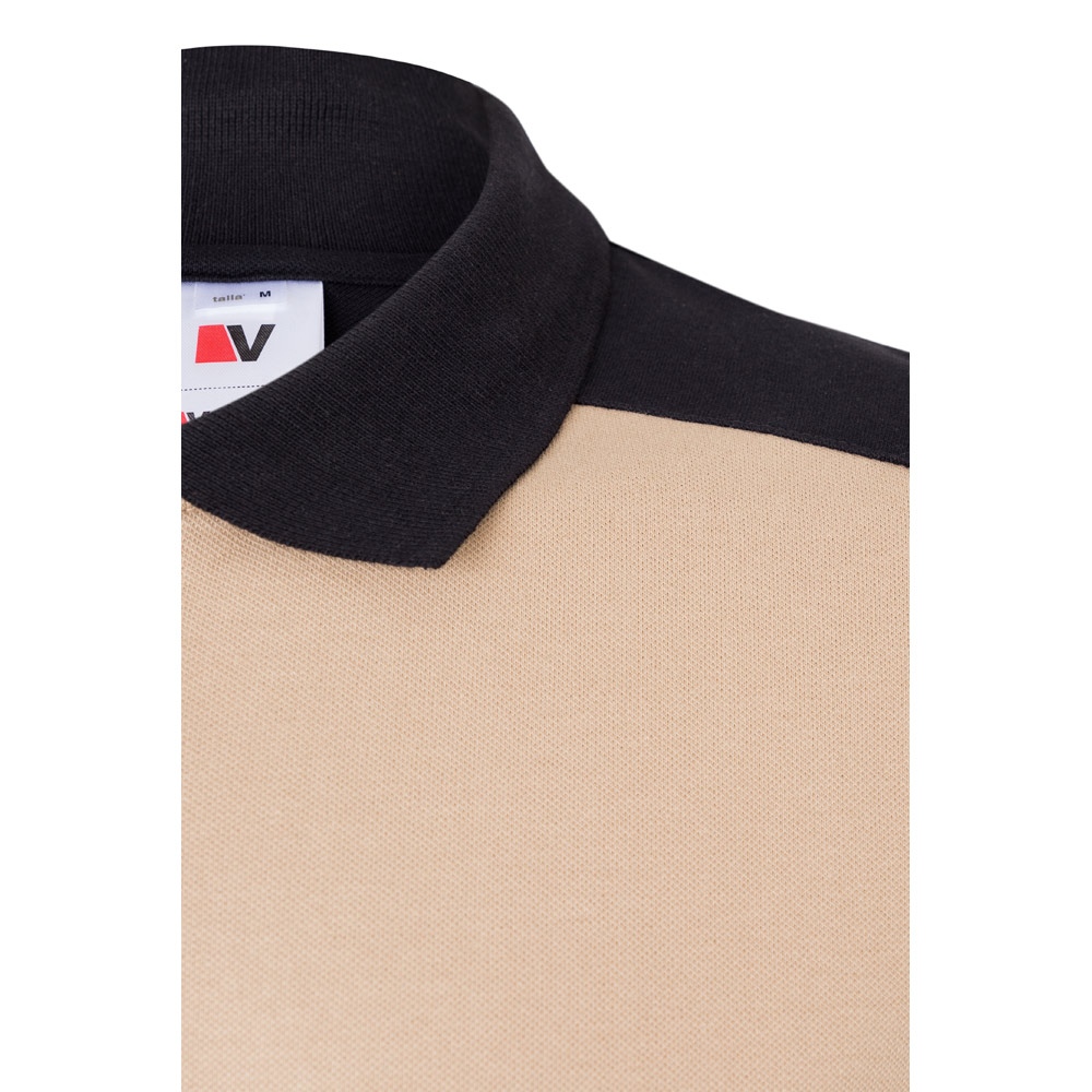 VL VELES. Polo piqué bicolore stretch (200g/m²), manches courtes, en polyester (96%) et élasthanne (4%) 22