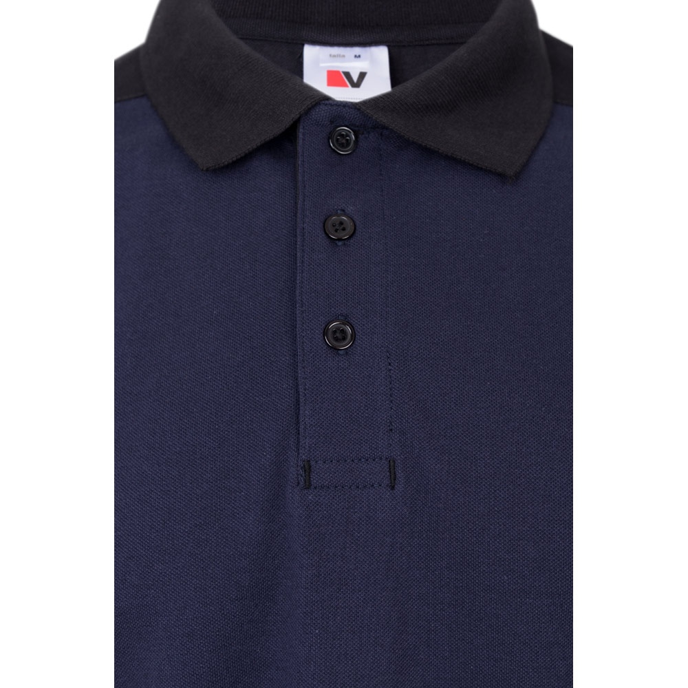 VL VELES. Polo piqué bicolore stretch (200g/m²), manches courtes, en polyester (96%) et élasthanne (4%) 10