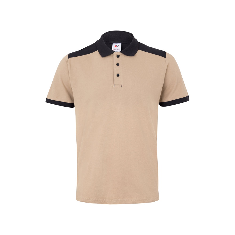 VL VELES. Polo piqué bicolore stretch (200g/m²), manches courtes, en polyester (96%) et élasthanne (4%) 5