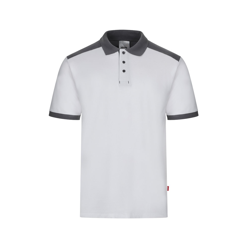 VL VELES. Polo piqué bicolore stretch (200g/m²), manches courtes, en polyester (96%) et élasthanne (4%) 3