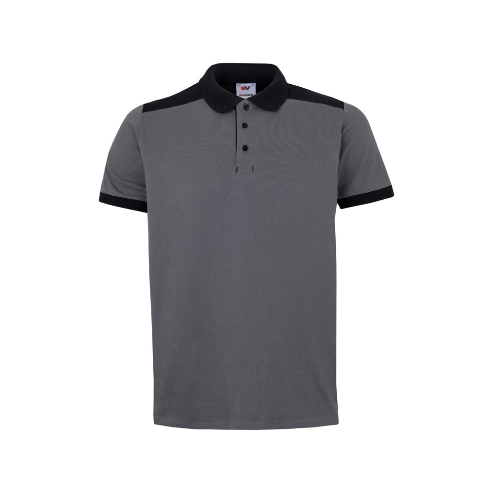 VL VELES. Polo piqué bicolore stretch (200g/m²), manches courtes, en polyester (96%) et élasthanne (4%) 4