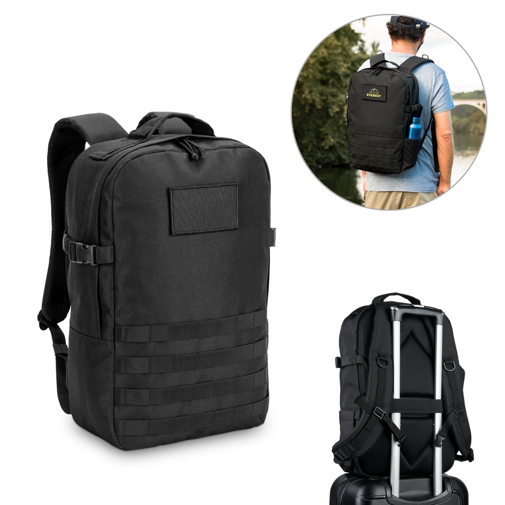 EDINBURGH BPACK. Sac à dos de style militaire en 600D, polyester recyclé haute densité et doublure en polyester recyclé 210D, 17'3'