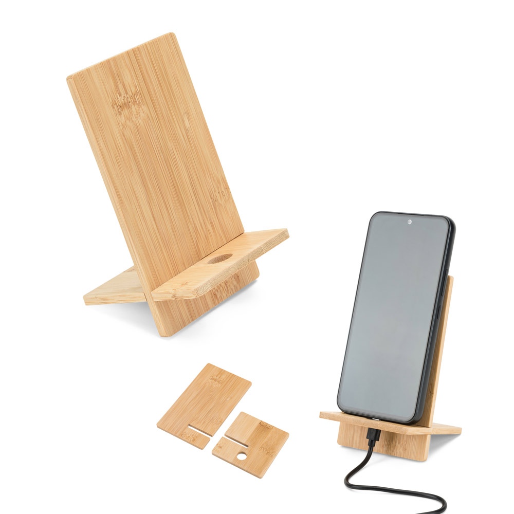 GALEN. Support de téléphone portable en bambou, détachable en deux parties