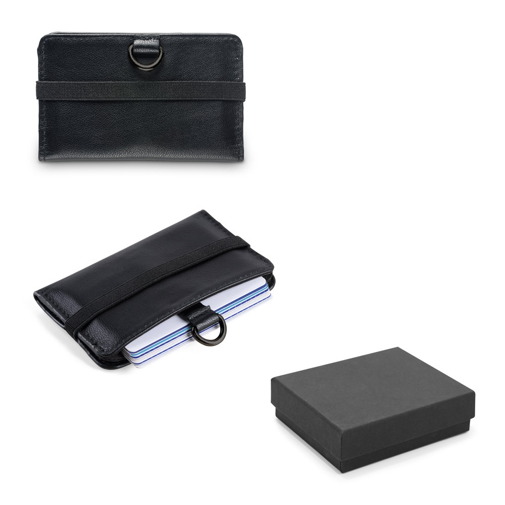 ORVYN. Porte-cartes en cuir avec blocage RFID pour 10 cartes