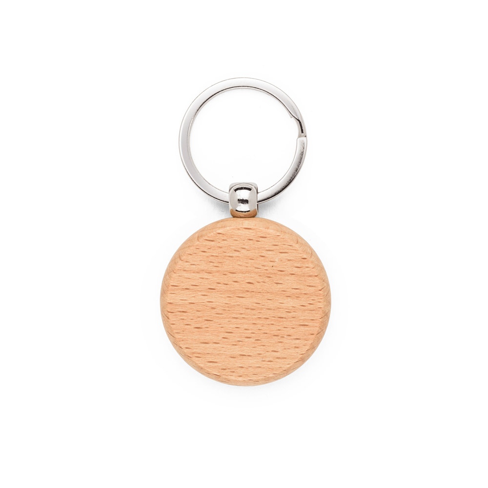 STEWIE ROUND. Porte-clés rond en bois de hêtre 3