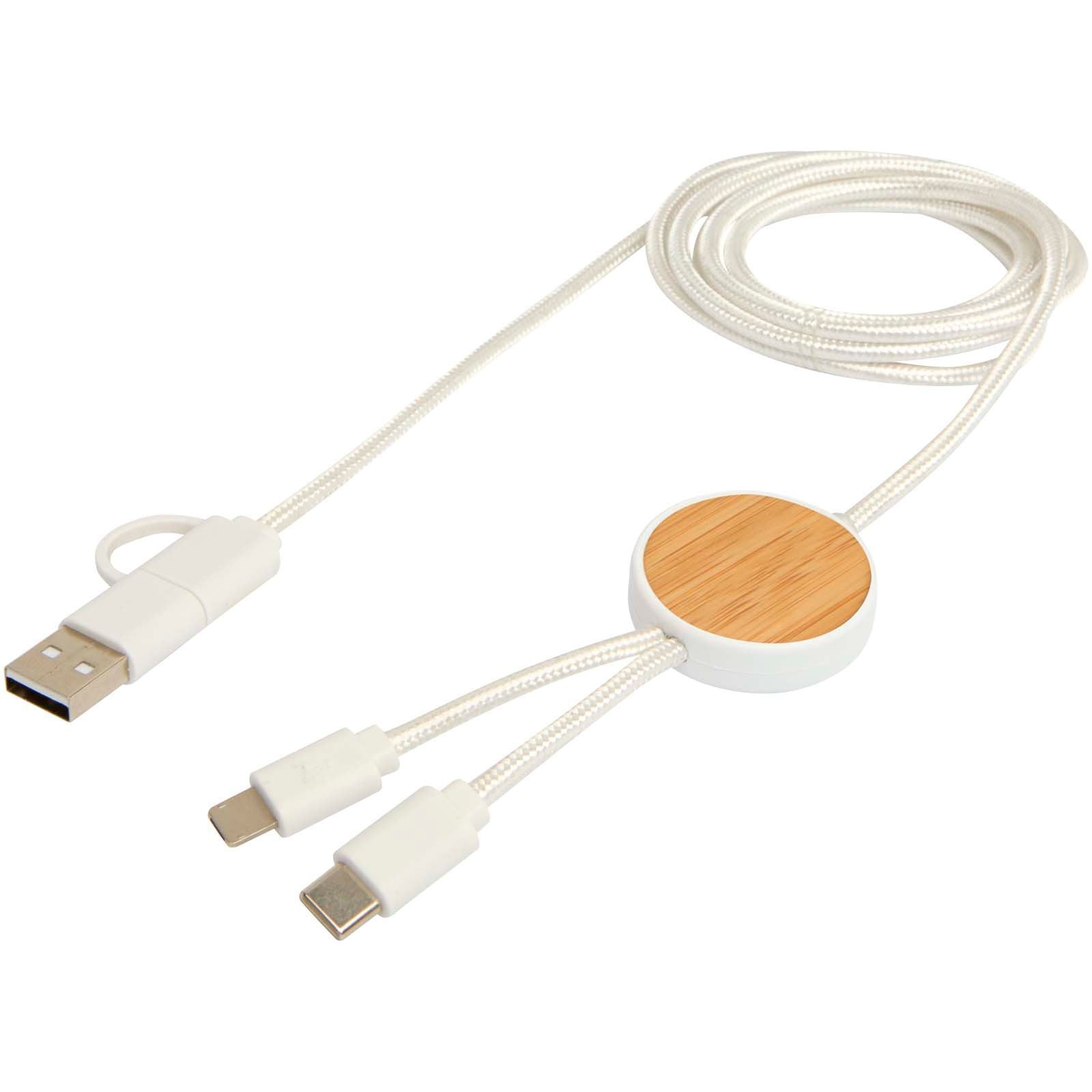 Câble 5 en 1 Chechia en plastique recyclé de 150 cm pour la synchronisation des données et la charge rapide de 27 W avec détails en bambou 11