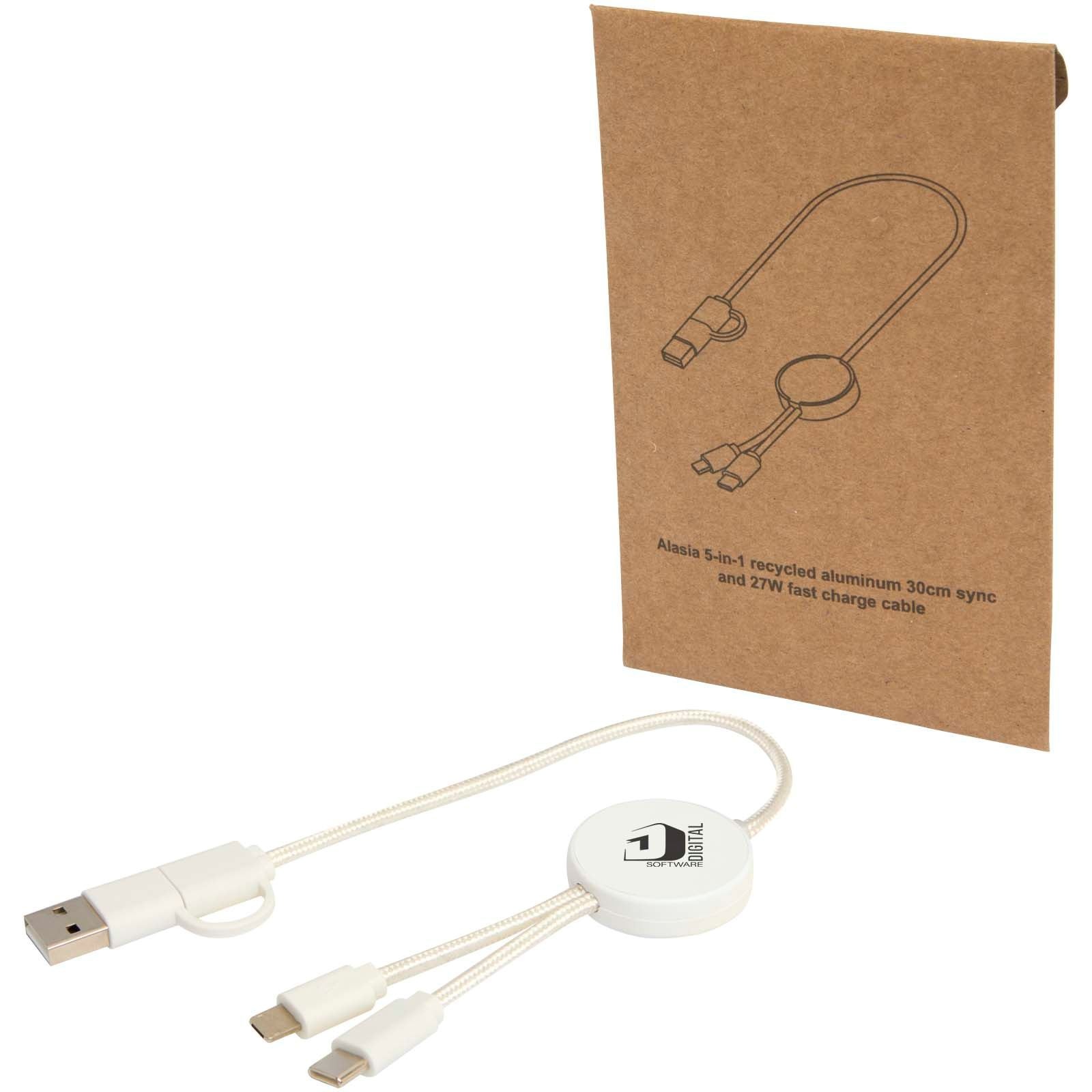 Câble 5 en 1 Citala en plastique recyclé de 30 cm pour la synchronisation des données et la charge rapide de 27 W 16