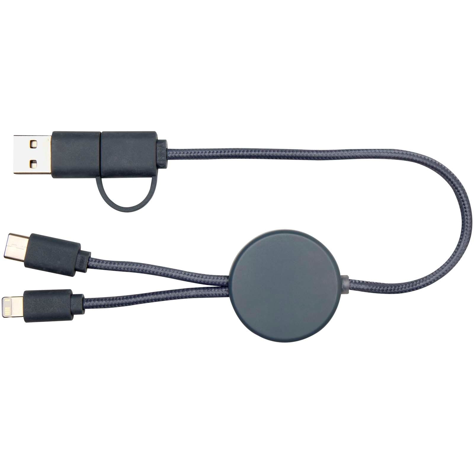 Câble 5 en 1 Citala en plastique recyclé de 30 cm pour la synchronisation des données et la charge rapide de 27 W 20