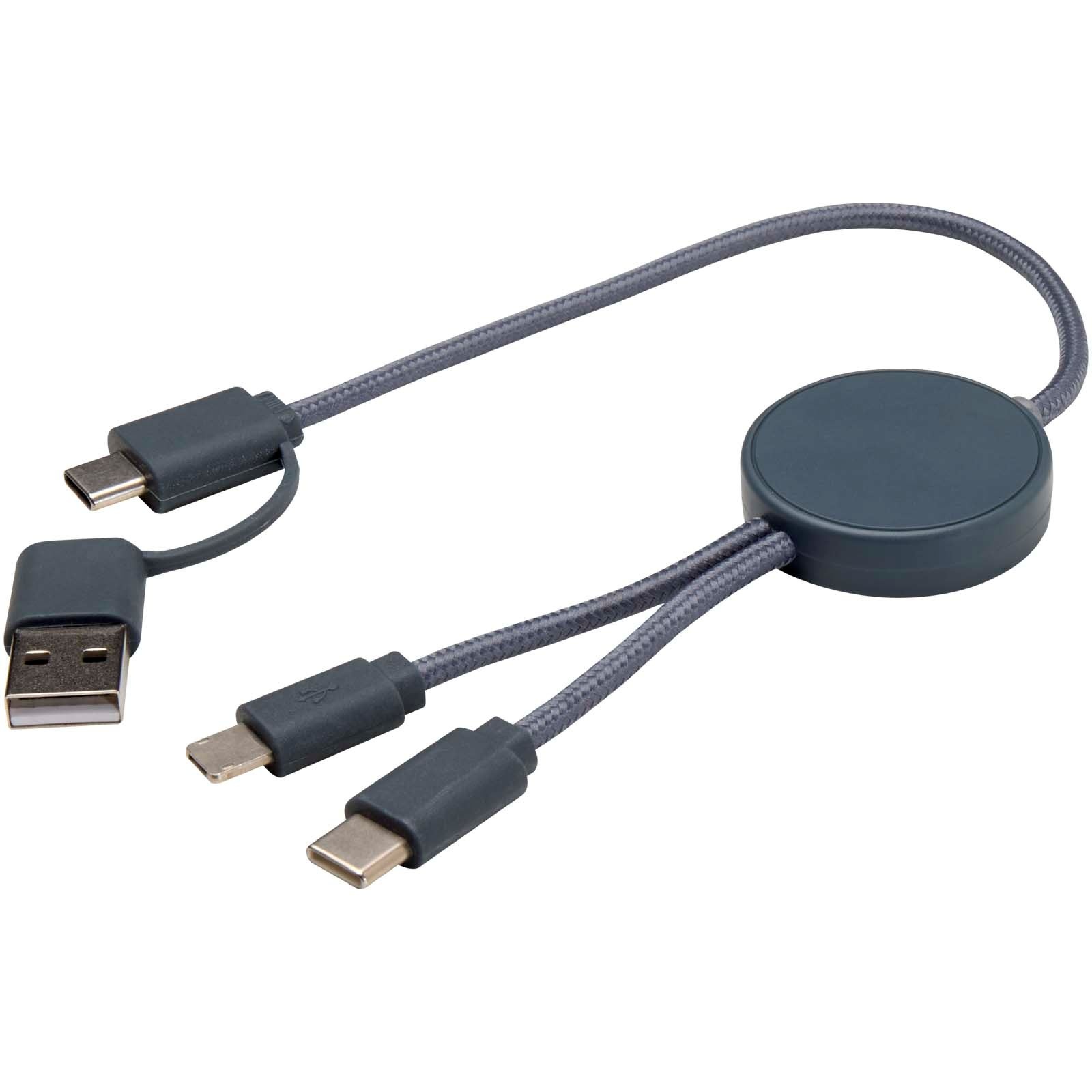 Câble 5 en 1 Citala en plastique recyclé de 30 cm pour la synchronisation des données et la charge rapide de 27 W 30