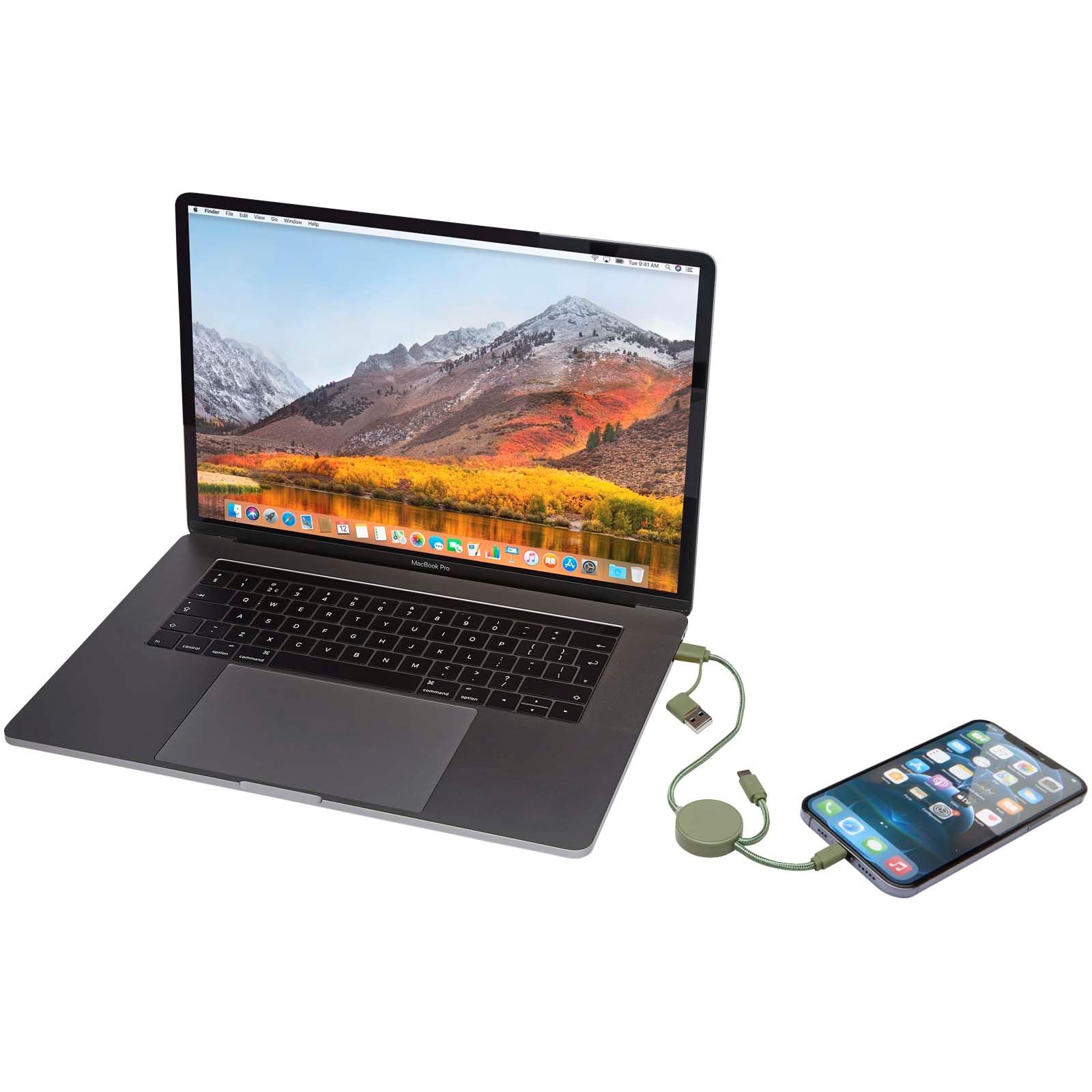 Câble 5 en 1 Citala en plastique recyclé de 30 cm pour la synchronisation des données et la charge rapide de 27 W 34