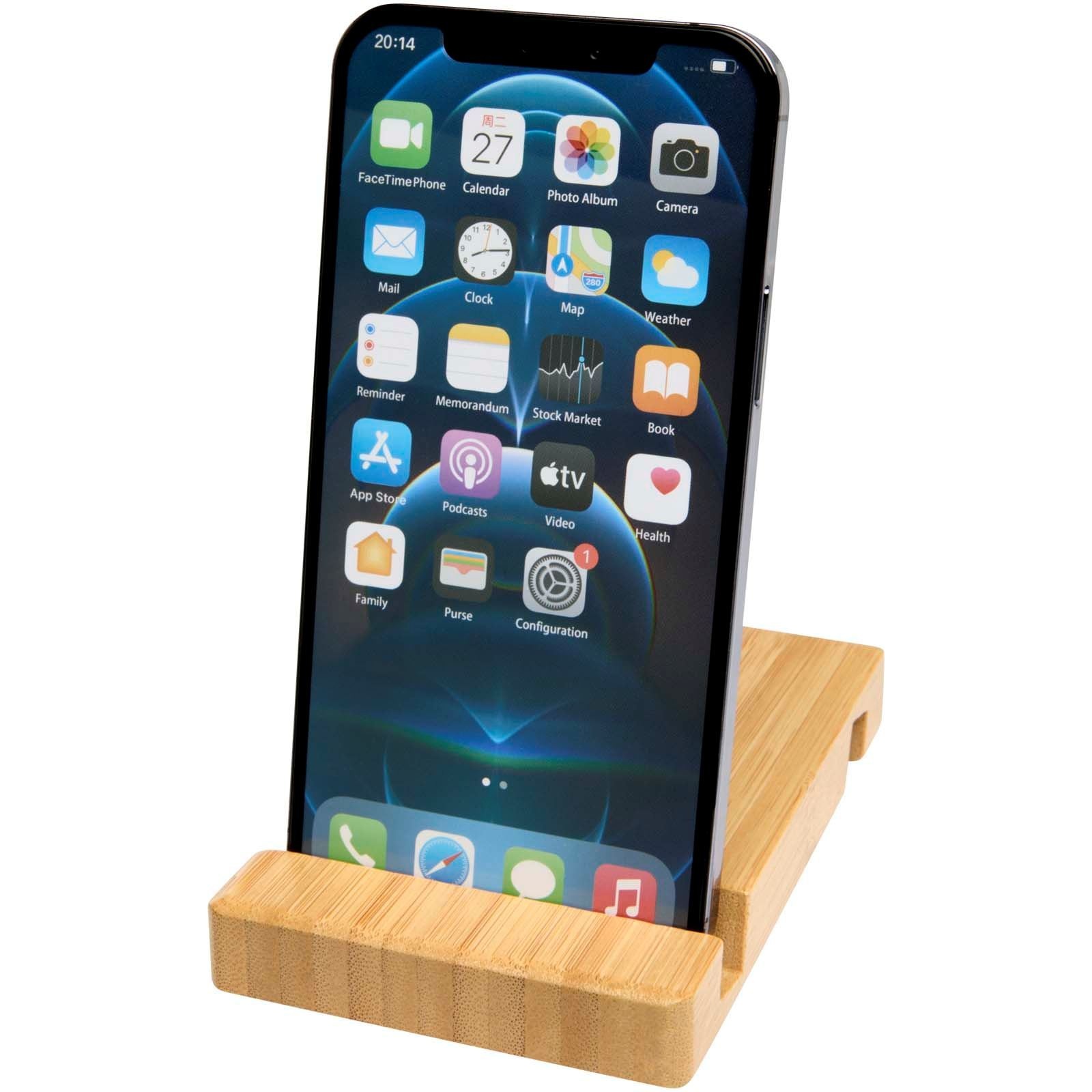 Support téléphone en bambou Bubup à 2 angles pour tablettes et téléphone 6